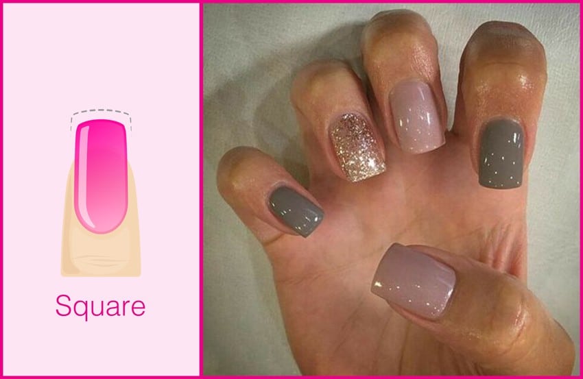 Square shaped nails